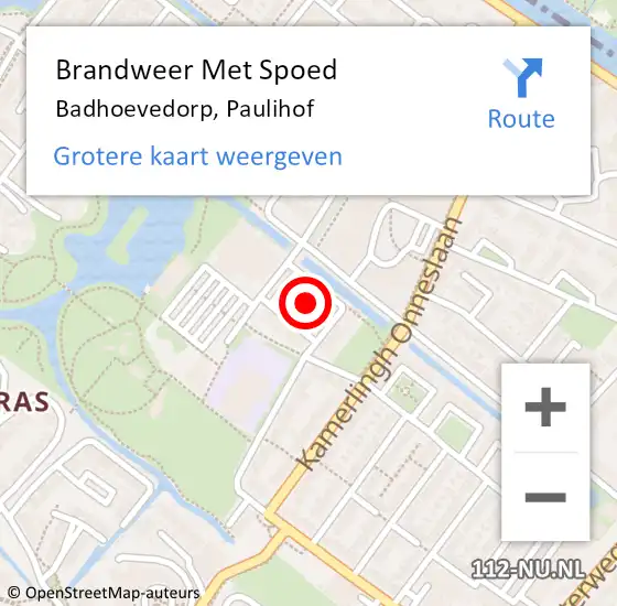 Locatie op kaart van de 112 melding: Brandweer Met Spoed Naar Badhoevedorp, Paulihof op 10 mei 2020 04:50