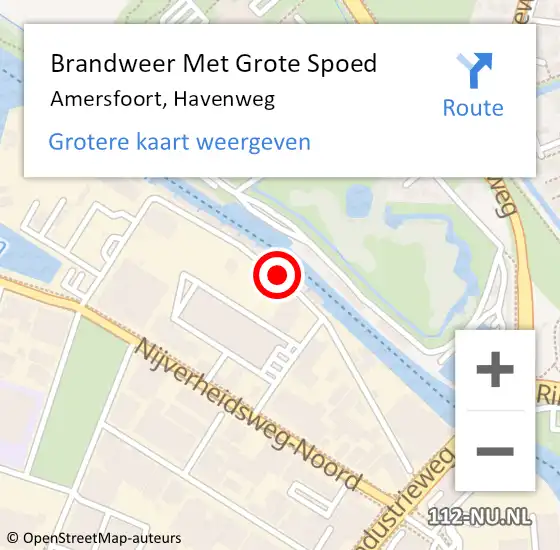 Locatie op kaart van de 112 melding: Brandweer Met Grote Spoed Naar Amersfoort, Havenweg op 10 mei 2020 06:43