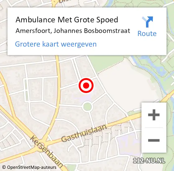 Locatie op kaart van de 112 melding: Ambulance Met Grote Spoed Naar Amersfoort, Johannes Bosboomstraat op 1 oktober 2013 04:48