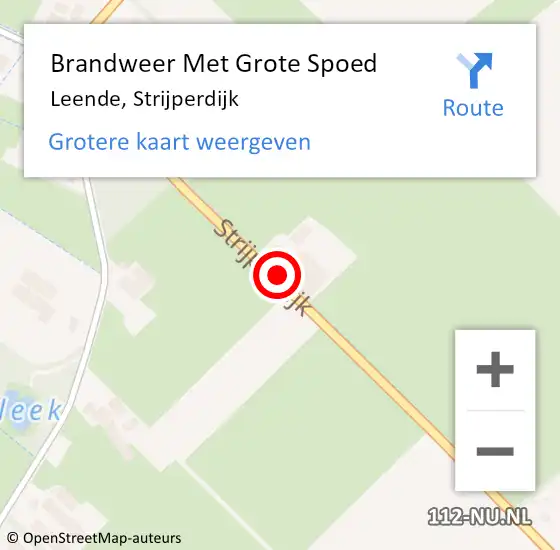 Locatie op kaart van de 112 melding: Brandweer Met Grote Spoed Naar Leende, Strijperdijk op 10 mei 2020 07:29