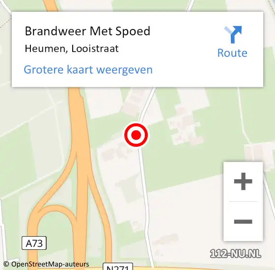 Locatie op kaart van de 112 melding: Brandweer Met Spoed Naar Heumen, Looistraat op 10 mei 2020 11:22