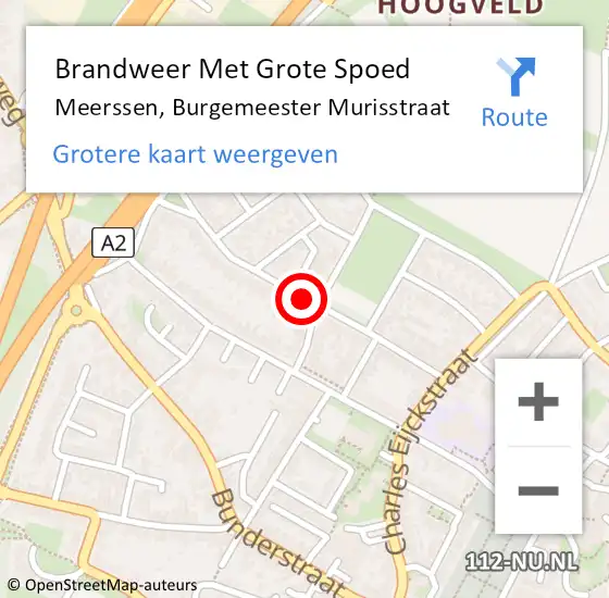 Locatie op kaart van de 112 melding: Brandweer Met Grote Spoed Naar Meerssen, Burgemeester Murisstraat op 10 mei 2020 12:20