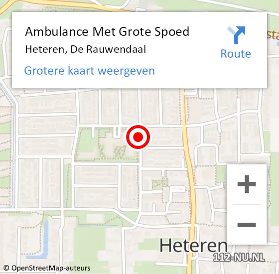 Locatie op kaart van de 112 melding: Ambulance Met Grote Spoed Naar Heteren, De Rauwendaal op 10 mei 2020 12:29