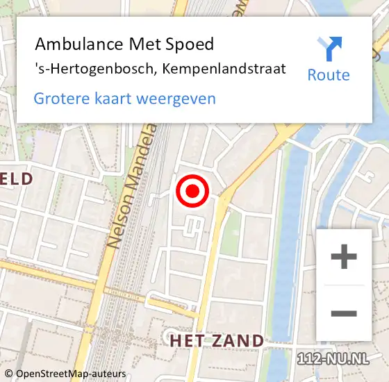 Locatie op kaart van de 112 melding: Ambulance Met Spoed Naar 's-Hertogenbosch, Kempenlandstraat op 10 mei 2020 13:42