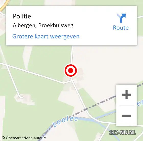 Locatie op kaart van de 112 melding: Politie Albergen, Broekhuisweg op 10 mei 2020 14:00