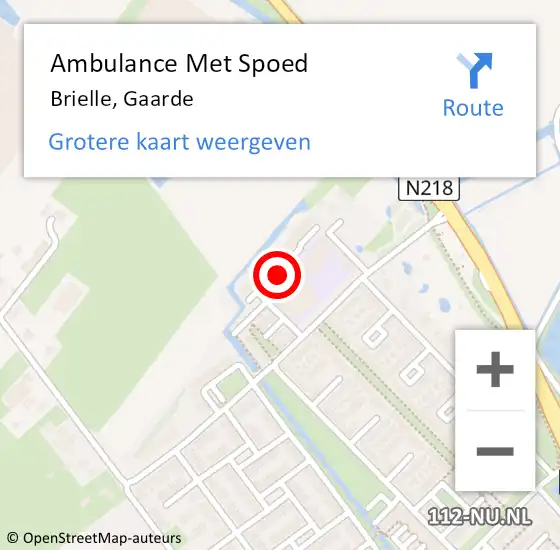 Locatie op kaart van de 112 melding: Ambulance Met Spoed Naar Brielle, Gaarde op 10 mei 2020 14:21