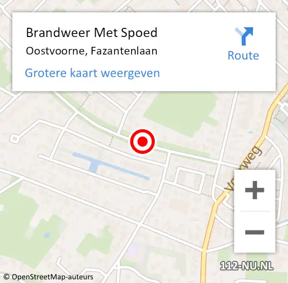 Locatie op kaart van de 112 melding: Brandweer Met Spoed Naar Oostvoorne, Fazantenlaan op 10 mei 2020 16:31
