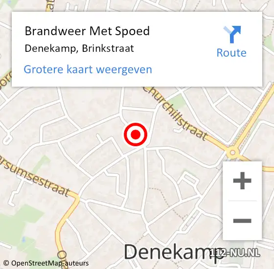 Locatie op kaart van de 112 melding: Brandweer Met Spoed Naar Denekamp, Brinkstraat op 10 mei 2020 16:43