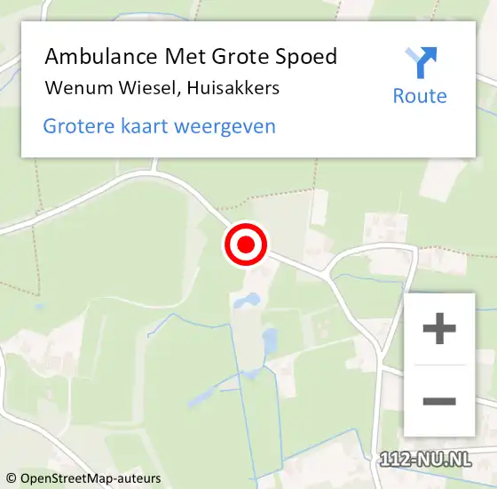 Locatie op kaart van de 112 melding: Ambulance Met Grote Spoed Naar Wenum Wiesel, Huisakkers op 10 mei 2020 17:21