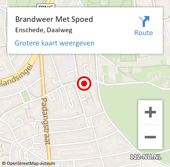 Locatie op kaart van de 112 melding: Brandweer Met Spoed Naar Enschede, Daalweg op 10 mei 2020 17:29