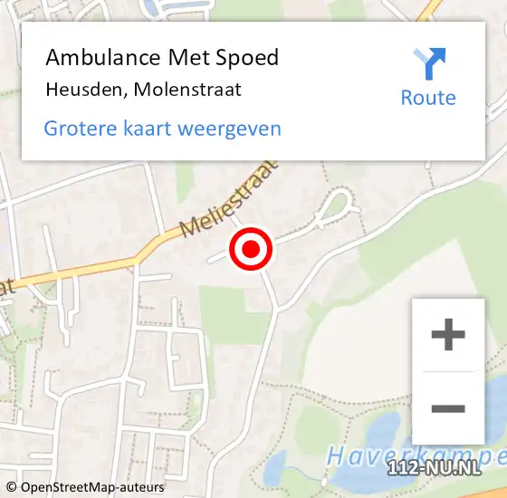 Locatie op kaart van de 112 melding: Ambulance Met Spoed Naar Heusden, Molenstraat op 10 mei 2020 18:01