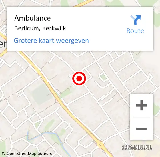 Locatie op kaart van de 112 melding: Ambulance Berlicum, Kerkwijk op 10 mei 2020 18:23