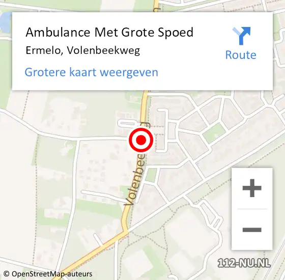 Locatie op kaart van de 112 melding: Ambulance Met Grote Spoed Naar Ermelo, Volenbeekweg op 10 mei 2020 18:55