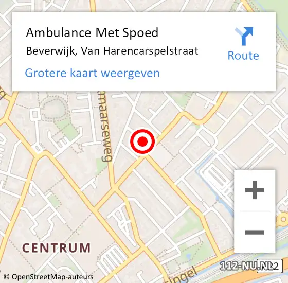 Locatie op kaart van de 112 melding: Ambulance Met Spoed Naar Beverwijk, Van Harencarspelstraat op 10 mei 2020 19:21