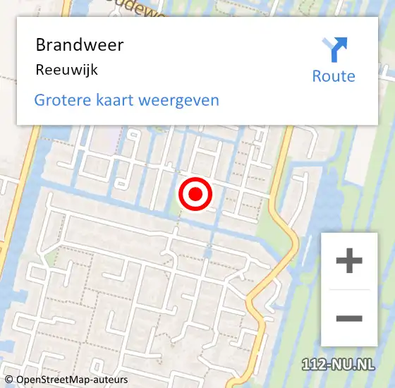Locatie op kaart van de 112 melding: Brandweer Reeuwijk op 10 mei 2020 19:24