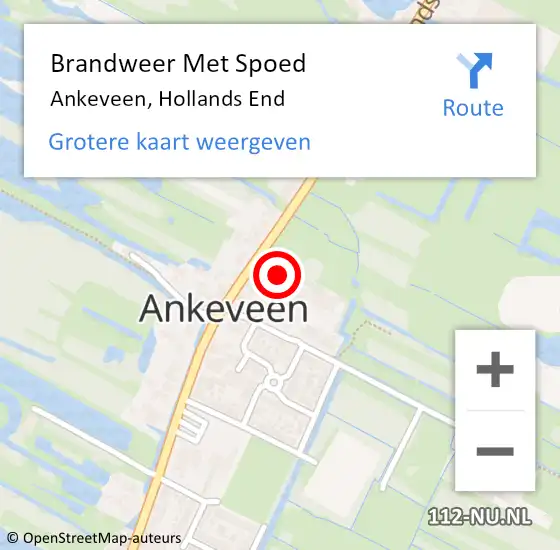 Locatie op kaart van de 112 melding: Brandweer Met Spoed Naar Ankeveen, Hollands End op 10 mei 2020 19:40