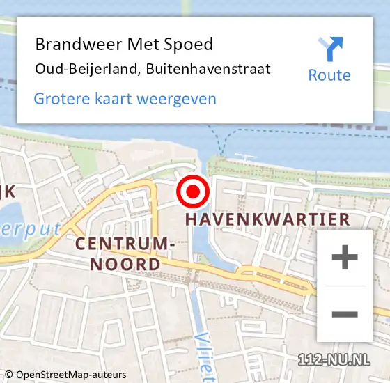 Locatie op kaart van de 112 melding: Brandweer Met Spoed Naar Oud-Beijerland, Buitenhavenstraat op 10 mei 2020 19:44