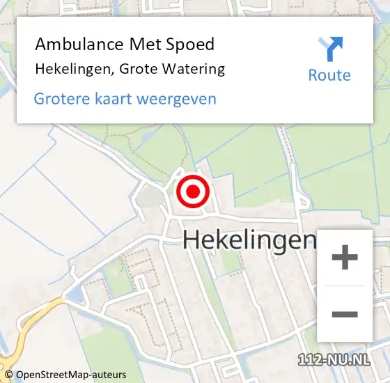 Locatie op kaart van de 112 melding: Ambulance Met Spoed Naar Hekelingen, Grote Watering op 10 mei 2020 22:04
