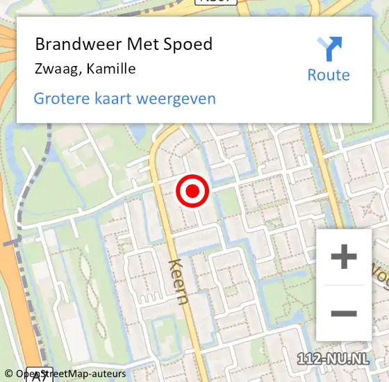 Locatie op kaart van de 112 melding: Brandweer Met Spoed Naar Zwaag, Kamille op 10 mei 2020 23:43