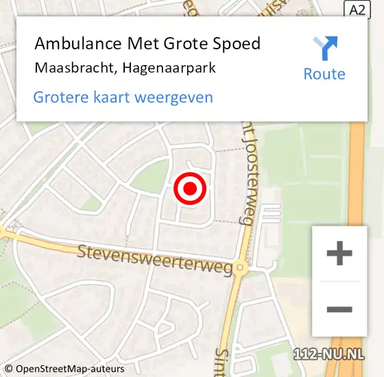 Locatie op kaart van de 112 melding: Ambulance Met Grote Spoed Naar Maasbracht, Hagenaarpark op 11 mei 2020 00:51