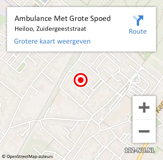 Locatie op kaart van de 112 melding: Ambulance Met Grote Spoed Naar Heiloo, Zuidergeeststraat op 11 mei 2020 02:53