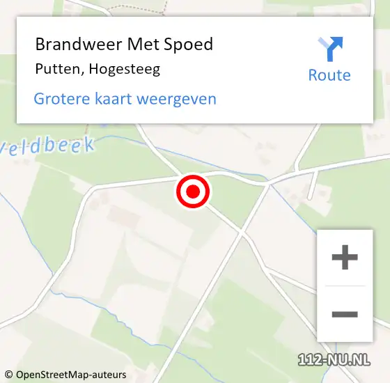 Locatie op kaart van de 112 melding: Brandweer Met Spoed Naar Putten, Hogesteeg op 11 mei 2020 09:12