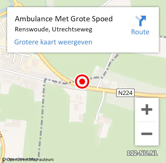 Locatie op kaart van de 112 melding: Ambulance Met Grote Spoed Naar Renswoude, Utrechtseweg op 6 mei 2014 11:56