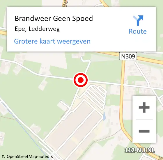 Locatie op kaart van de 112 melding: Brandweer Geen Spoed Naar Epe, Ledderweg op 11 mei 2020 10:23