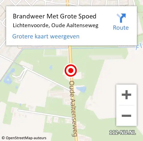 Locatie op kaart van de 112 melding: Brandweer Met Grote Spoed Naar Lichtenvoorde, Oude Aaltenseweg op 11 mei 2020 10:32