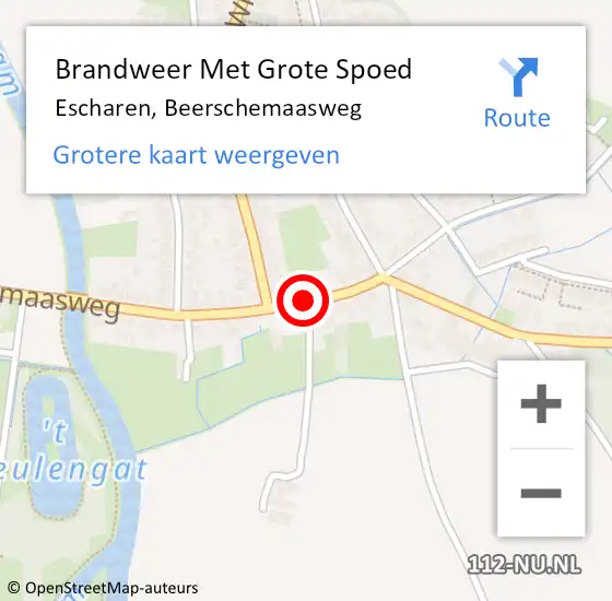 Locatie op kaart van de 112 melding: Brandweer Met Grote Spoed Naar Escharen, Beerschemaasweg op 11 mei 2020 11:49