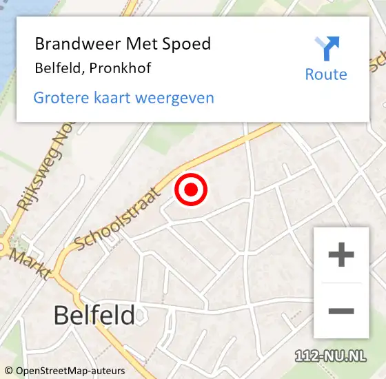 Locatie op kaart van de 112 melding: Brandweer Met Spoed Naar Belfeld, Pronkhof op 11 mei 2020 12:02