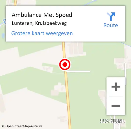 Locatie op kaart van de 112 melding: Ambulance Met Spoed Naar Lunteren, Kruisbeekweg op 11 mei 2020 12:39