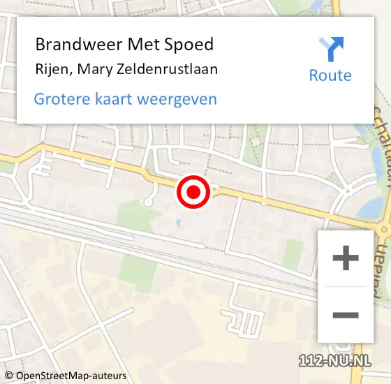 Locatie op kaart van de 112 melding: Brandweer Met Spoed Naar Rijen, Mary Zeldenrustlaan op 11 mei 2020 12:56