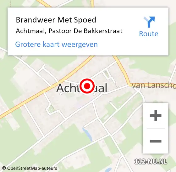 Locatie op kaart van de 112 melding: Brandweer Met Spoed Naar Achtmaal, Pastoor De Bakkerstraat op 11 mei 2020 13:21