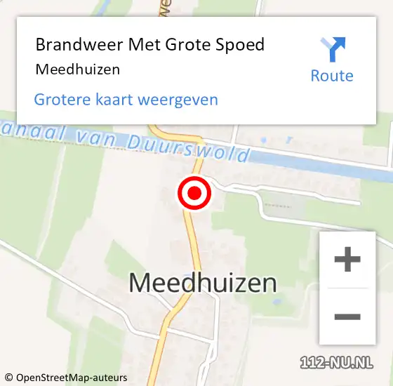 Locatie op kaart van de 112 melding: Brandweer Met Grote Spoed Naar Meedhuizen op 11 mei 2020 13:28