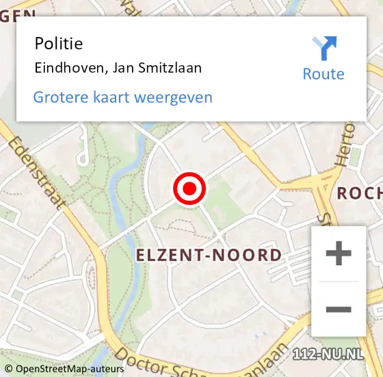 Locatie op kaart van de 112 melding: Politie Eindhoven, Jan Smitzlaan op 11 mei 2020 13:29