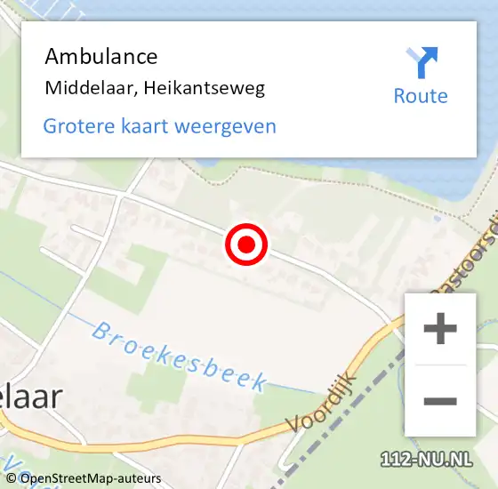 Locatie op kaart van de 112 melding: Ambulance Middelaar, Heikantseweg op 11 mei 2020 14:04