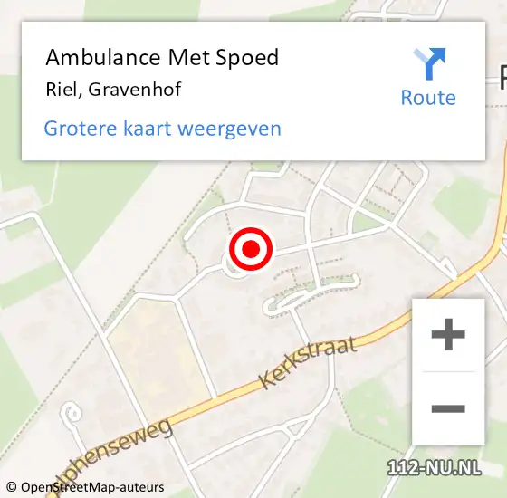 Locatie op kaart van de 112 melding: Ambulance Met Spoed Naar Riel, Gravenhof op 6 mei 2014 12:31