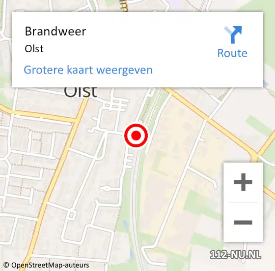 Locatie op kaart van de 112 melding: Brandweer Olst op 11 mei 2020 15:55