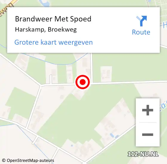 Locatie op kaart van de 112 melding: Brandweer Met Spoed Naar Harskamp, Broekweg op 11 mei 2020 16:01