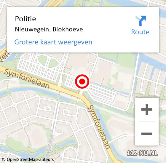 Locatie op kaart van de 112 melding: Politie Nieuwegein, Blokhoeve op 11 mei 2020 16:07