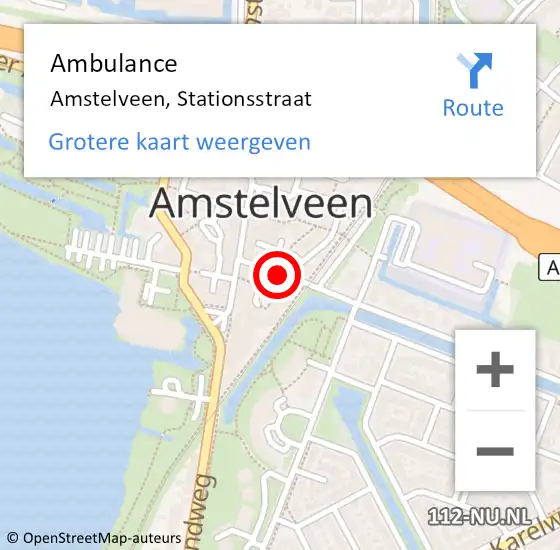 Locatie op kaart van de 112 melding: Ambulance Amstelveen, Stationsstraat op 11 mei 2020 16:35