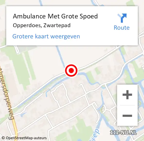 Locatie op kaart van de 112 melding: Ambulance Met Grote Spoed Naar Opperdoes, Zwartepad op 11 mei 2020 17:32