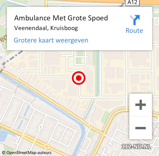 Locatie op kaart van de 112 melding: Ambulance Met Grote Spoed Naar Veenendaal, Kruisboog op 11 mei 2020 18:07