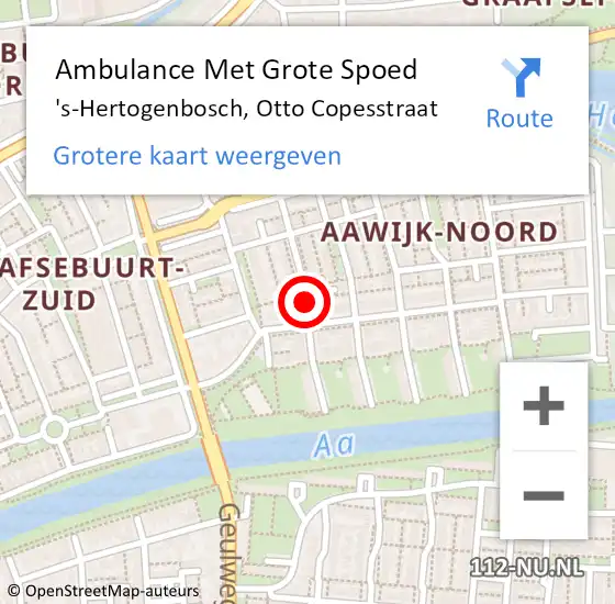 Locatie op kaart van de 112 melding: Ambulance Met Grote Spoed Naar 's-Hertogenbosch, Otto Copesstraat op 11 mei 2020 18:08