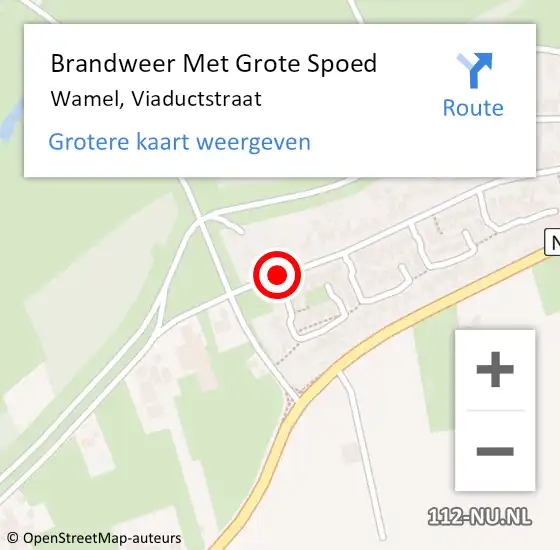 Locatie op kaart van de 112 melding: Brandweer Met Grote Spoed Naar Wamel, Viaductstraat op 11 mei 2020 20:45