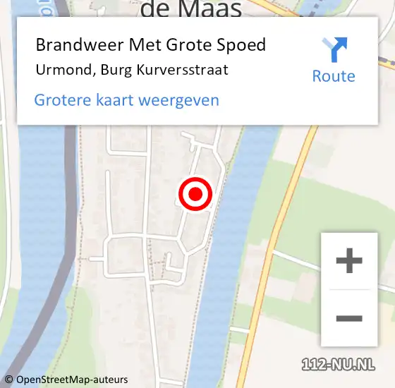 Locatie op kaart van de 112 melding: Brandweer Met Grote Spoed Naar Urmond, Burg Kurversstraat op 11 mei 2020 22:34