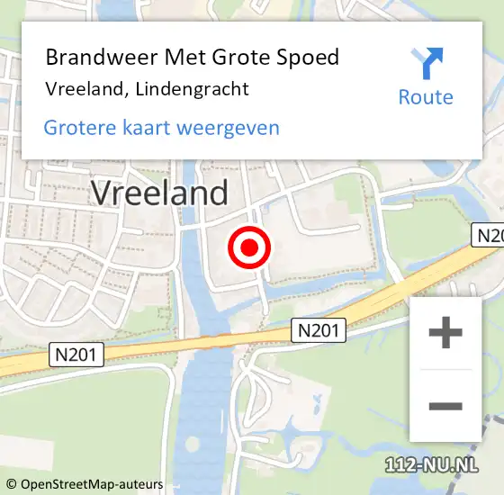 Locatie op kaart van de 112 melding: Brandweer Met Grote Spoed Naar Vreeland, Lindengracht op 11 mei 2020 22:51