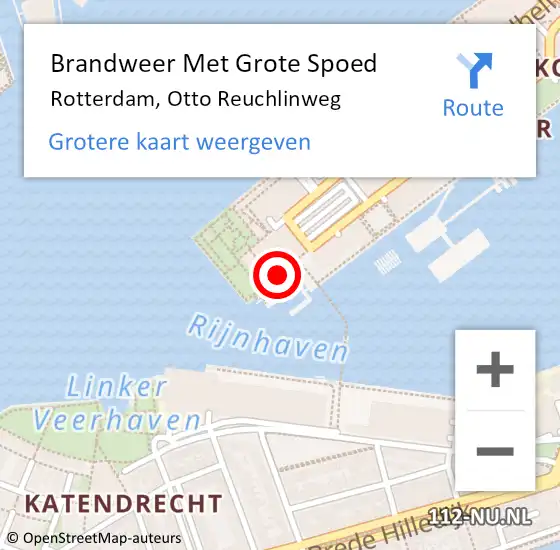 Locatie op kaart van de 112 melding: Brandweer Met Grote Spoed Naar Rotterdam, Otto Reuchlinweg op 11 mei 2020 23:41