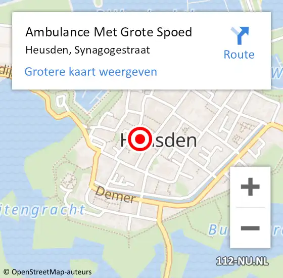 Locatie op kaart van de 112 melding: Ambulance Met Grote Spoed Naar Heusden, Synagogestraat op 12 mei 2020 06:39
